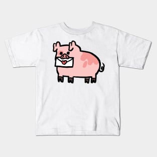 Lovestruck Cute Cartoon Piggy Kids T-Shirt